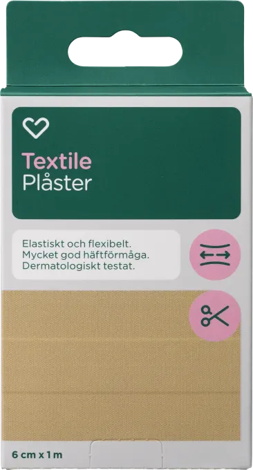 Hjärtats Plåster Textile 6cm x 1m 1st Hjärtats