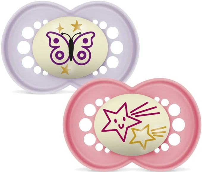 MAM Original Night Napp 16-36 mån Silk Pink  2-pack Mam