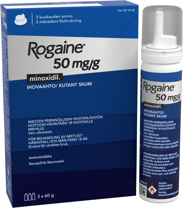 Rogaine® Kutant skum 50mg/g Tryckbehållare 3x60g Rogaine