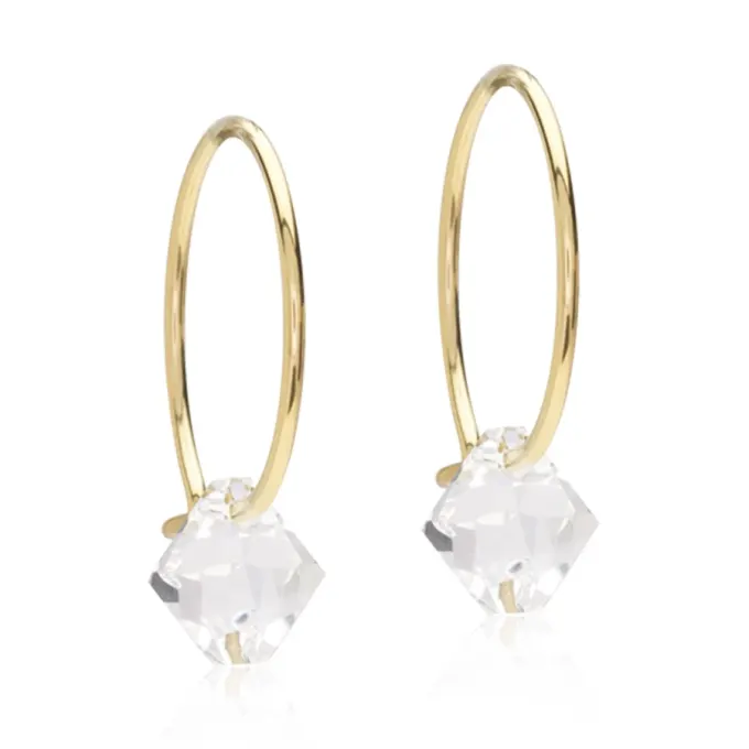 Blomdahl GT Ear Ring 14 mm Bicone 6 mm Crystal Blomdahl