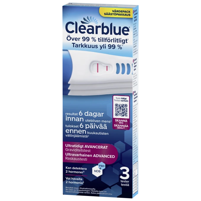 Clearblue Ultratidigt Graviditetstest 3 st Clearblue