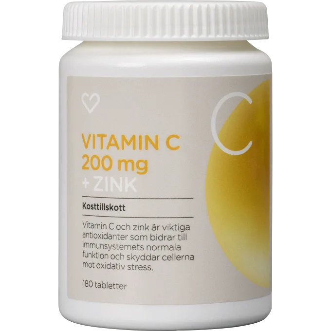 Hjärtats Vitamin C + Zink Tablett 180 st Hjärtats
