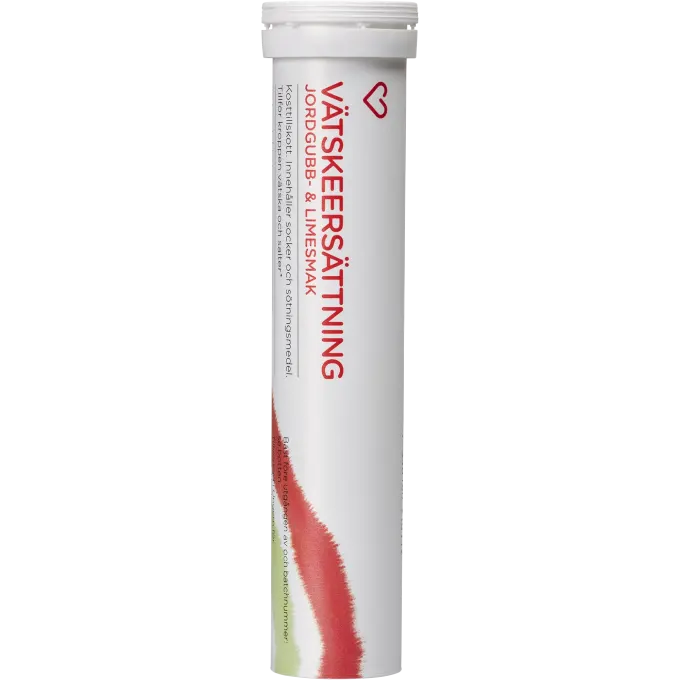 Hjärtats Vätskeersättning Jordgubb/Lime Brustablett 20 st Hjärtats