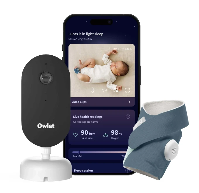 Owlet Dream Duo Sock & Camera Bedtime Blue Owlet
