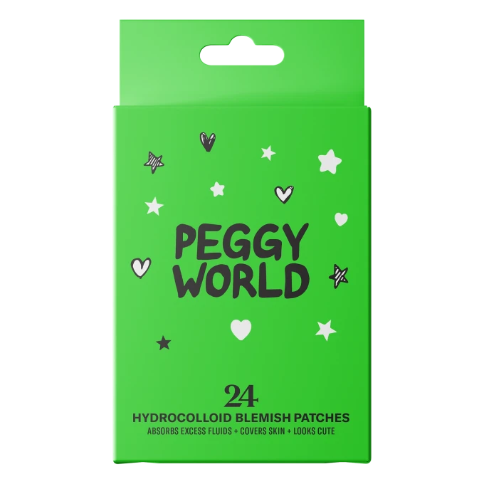 Peggy World Blemish Patches Hearts and Stars Lime Green 24 st Peggy World