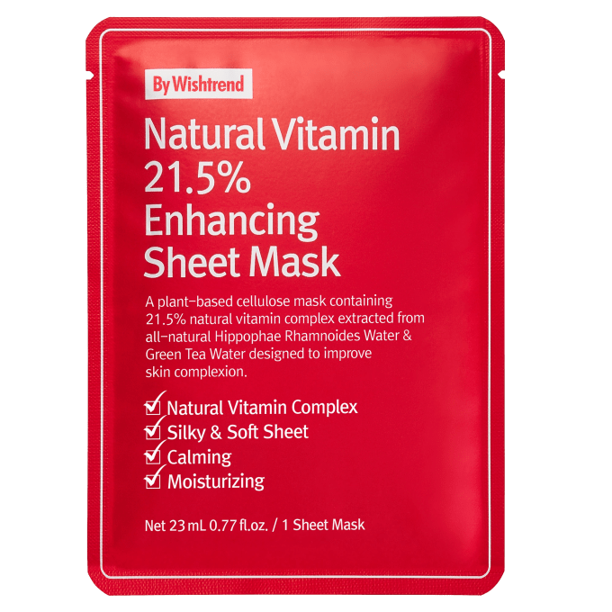 By Wishtrend Natural Vitamin 21.5% Enhancing Sheet Mask 23 ml Bywishtrend