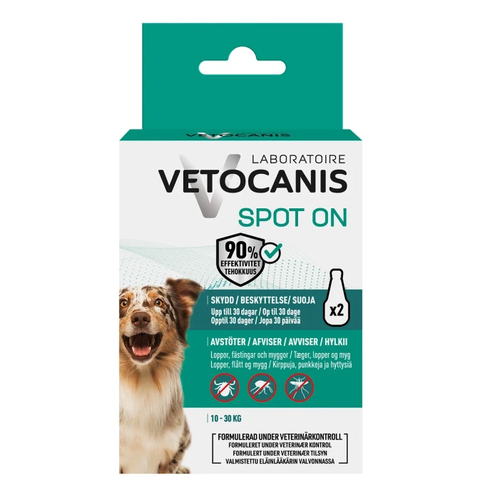 Vetocanis Anti-parasit Spot on Hund Medium 2x3 ml Vetocanis
