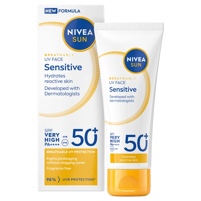 NIVEA Sun UV Face Sensitive Cream SPF 50+, 40 ml Nivea
