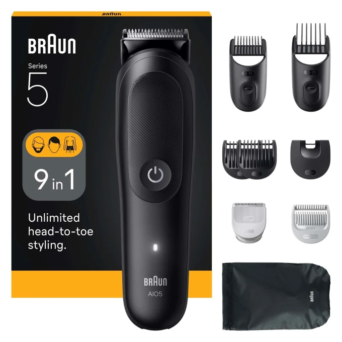 Braun Allt-in-One Series 5 9in1 Grooming Kit AIO5540 Svart Braun