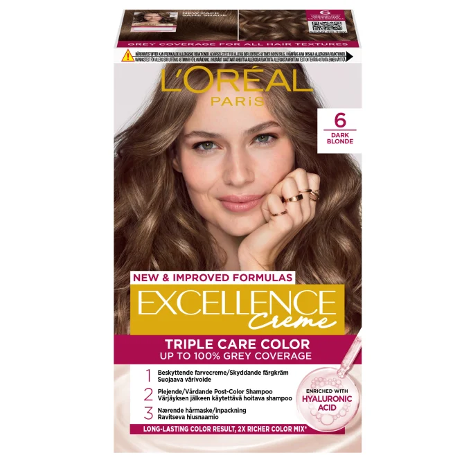 L'Oréal Paris Excellence Creme Permanent Hårfärg 1-pack 6 Dark Blonde L'Oréal Paris
