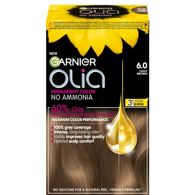 Garnier Olia Permant Hårfärg 1 pack 6.0 Light Brown Garnier