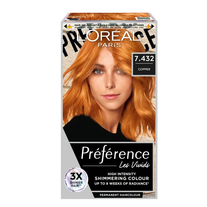 L'Oréal Paris Préférence Vivid Colours Permanent Hårfärg 7.432 Copper 1-pack L'Oréal Paris