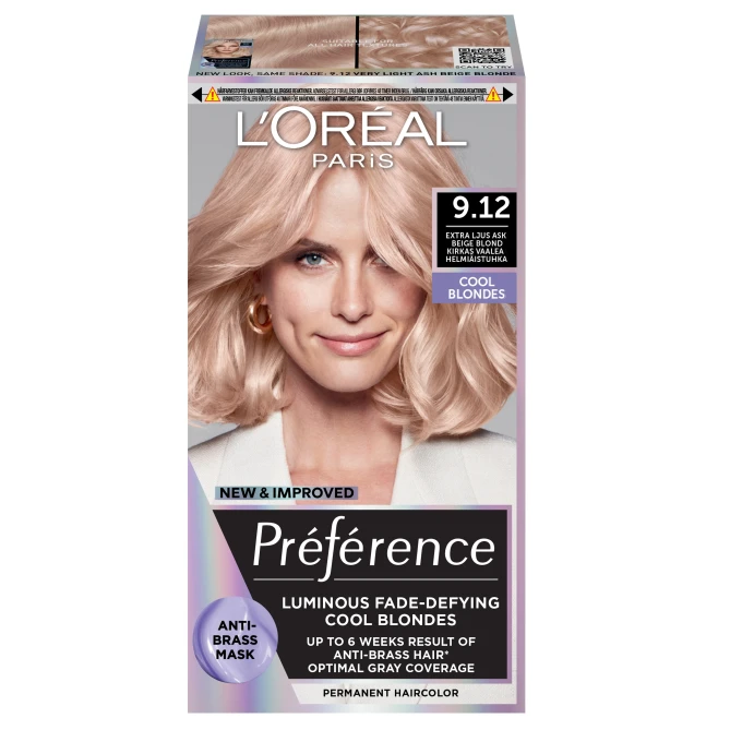 L'Oréal Paris Préférence Cool Blondes Permanent Color För Normalt Hår 1 pack 9.12 Siberia L'Oréal Paris