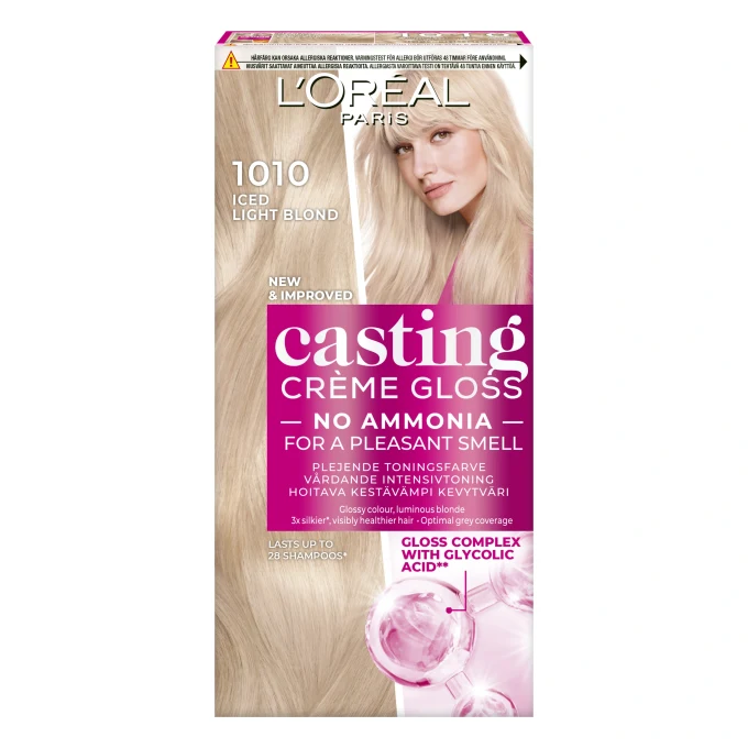 L'Oréal Paris Casting Crème Gloss Semi-Permanent Hårfärg 1 pack 1010 Iced Light Blonde L'Oréal Paris
