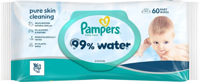 Pampers 99% Water Wipes 60 st Pampers