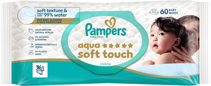 Pampers Aqua Soft Touch Wipes 60 st Pampers