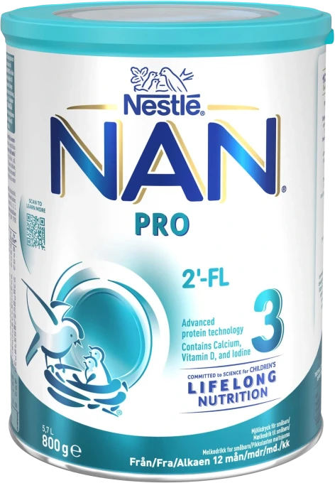 NAN PRO 3 Mjölkersättning 800 g Nan