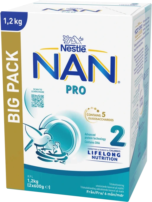 NAN PRO 2 Mjölkersättning Big Pack 1,2 kg Nan