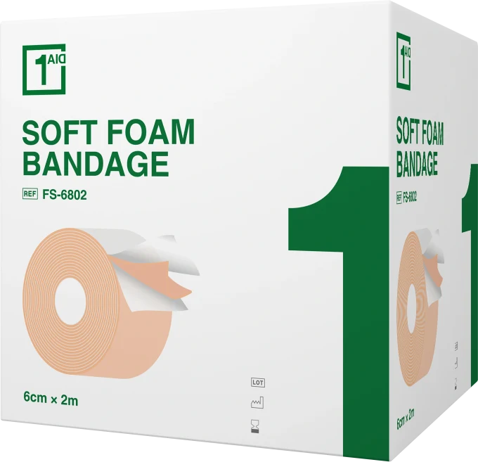 1Aid Soft Foam Bandage Beige 6 cm x 2 m 1Aid