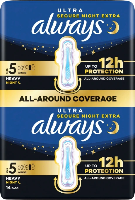 Always Ultra 5 Secure Night Extra Bindor BigPack 14 st Always
