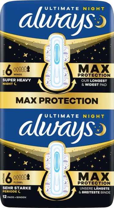 Always Ultra 6 Ultimate Night Bindor BigPack 12 st Always