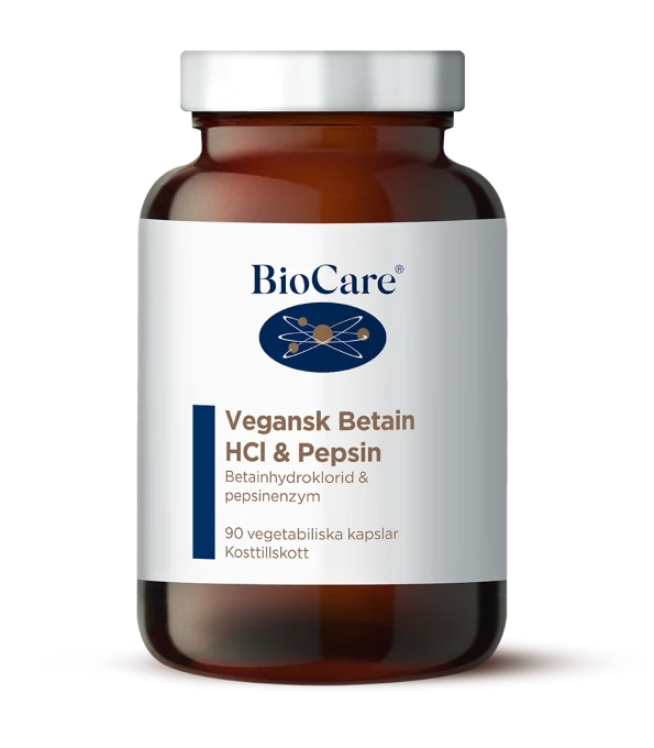 BioCare Vegansk Betain HCL & Pepsin 90 st BioCare