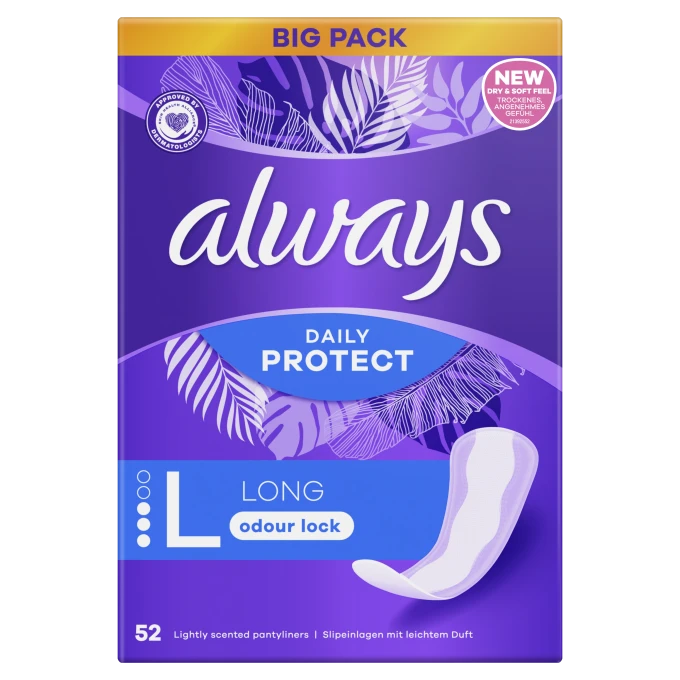 Always Dailies Large Extra Protect Trosskydd Med Mild Doft 52 st Always