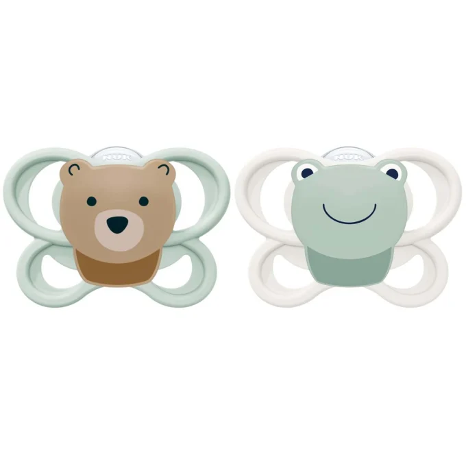 NUK Perfect Match Air Napp 0-6 mån Bear/Frog 2 st Nuk