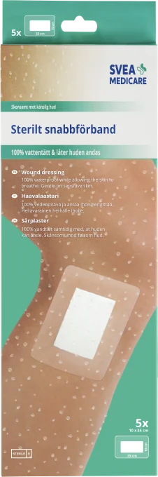 Svea Medicare Sterilt Snabbförband Vattentätt 10x35 cm 5 st Svea Medicare