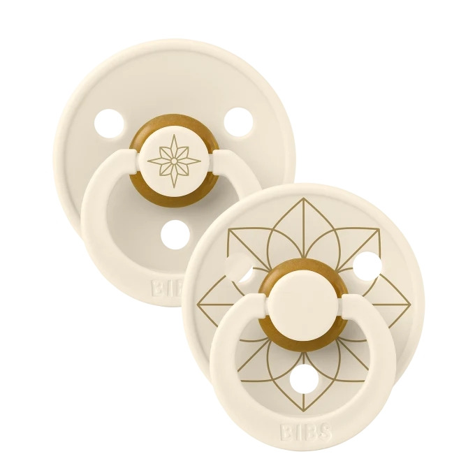 BIBS Pacifier Studio Colour Noor Latex Size 1 Ivory Gold 2-pack BIBS