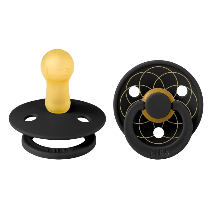 BIBS Pacifier Studio Colour Layl Latex Size 2 Black Gold 2-pack BIBS