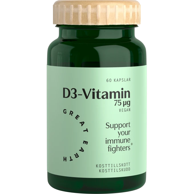 Great Earth Vitamin D3 Vegan 60 kapslar Great Earth