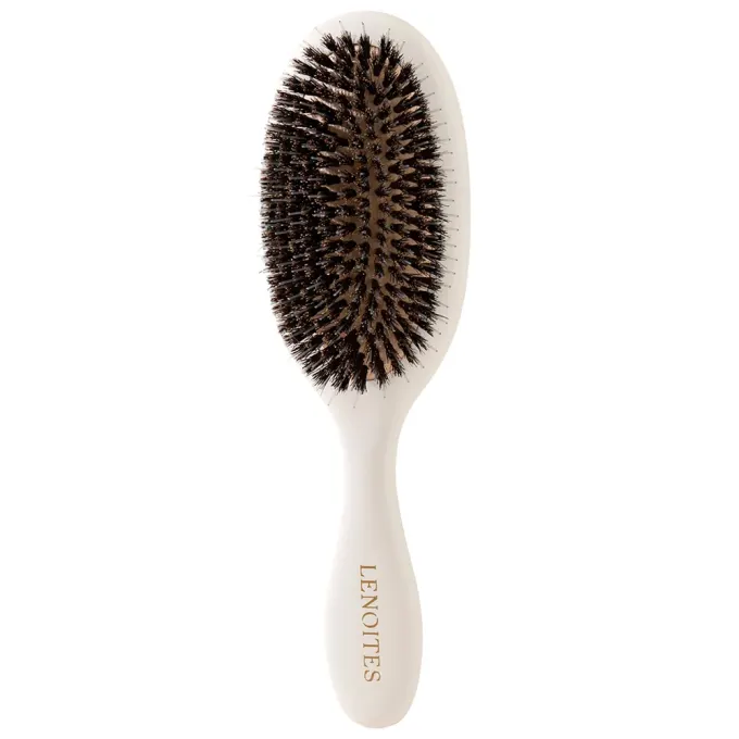 Lenoites Wild Boar Hair Brush with Cleaning Tool White Lenoites