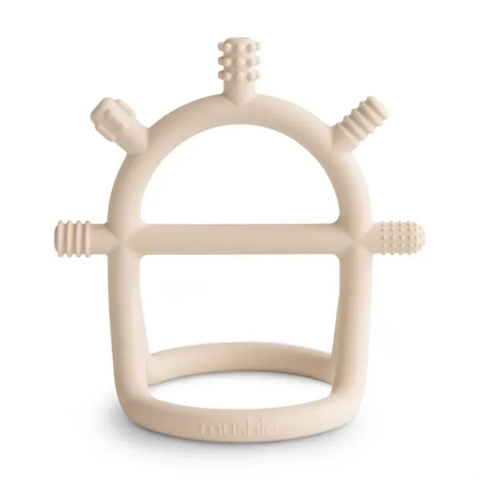 Mushie No-Drop Sensory Teether Shifting Sand Mushie