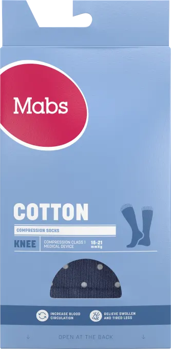 Mabs Cotton Knee Navy Dotted M Mabs