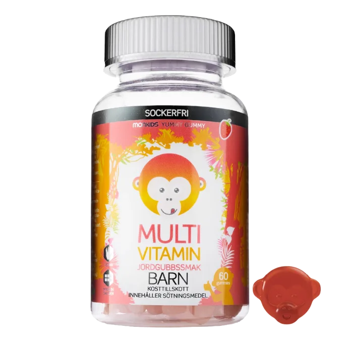 Monkids Multivitamin Sockerfri Barn Jordgubb 60 st Monkids