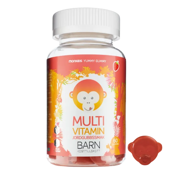 Monkids Multivitamin Barn Jordgubb 60 st Monkids