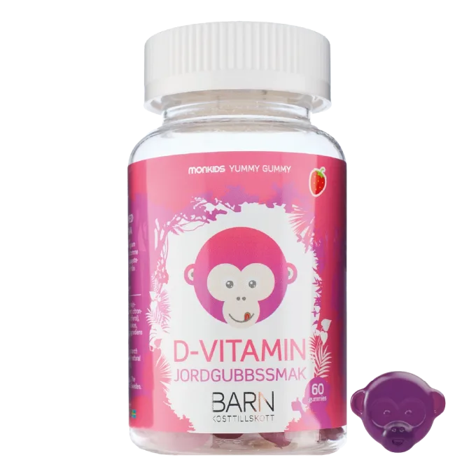 Monkids D-vitamin Barn Jordgubb 60 st Monkids