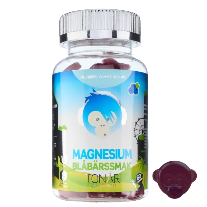Monkids Magnesium Tonår Blåbär 60 st Monkids