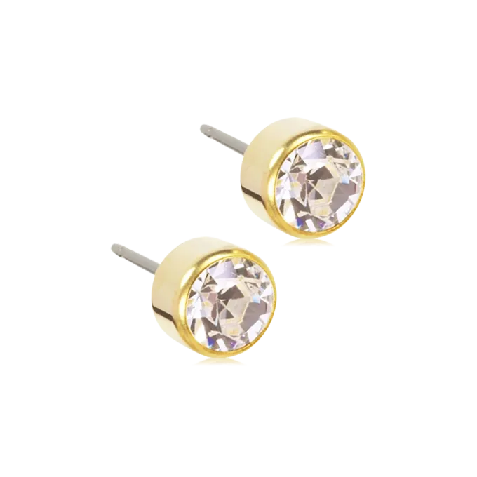 Blomdahl Golden Titanium Bezel 6 mm Crystal Blomdahl
