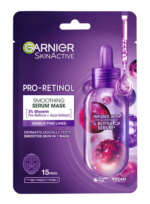 Garnier SkinActive Pro-Retinol Smoothing Tissuemask 28 g. Visa bild 1 av 1
