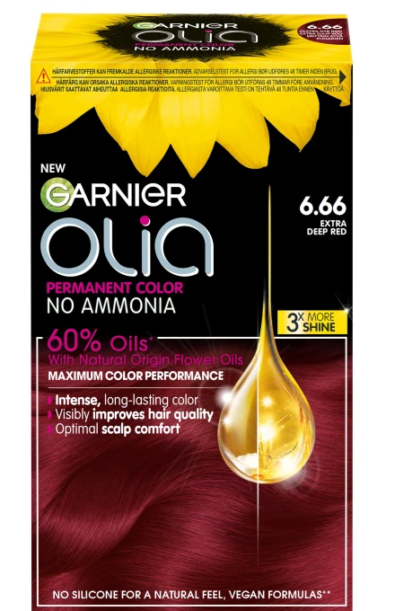 Garnier Olia Permant Hårfärg 1 pack 6.55 Extra Deep Red. Visa bild 1 av 6