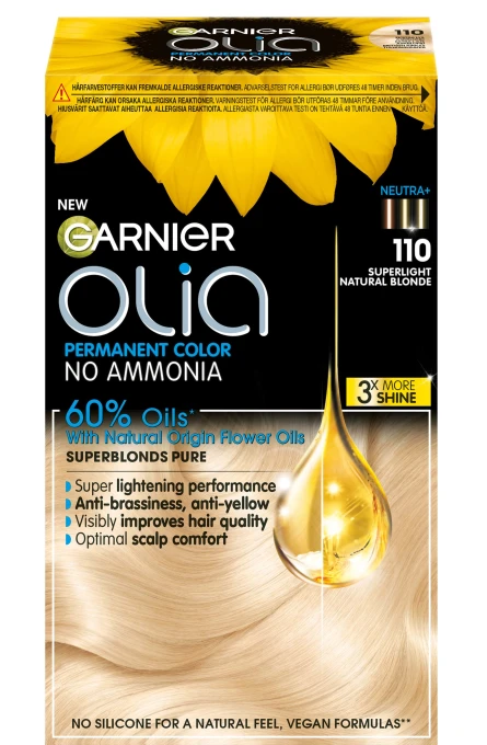 Garnier Olia Permant Hårfärg 1 pack 110 Superlight Natural Blonde. Visa bild 1 av 6