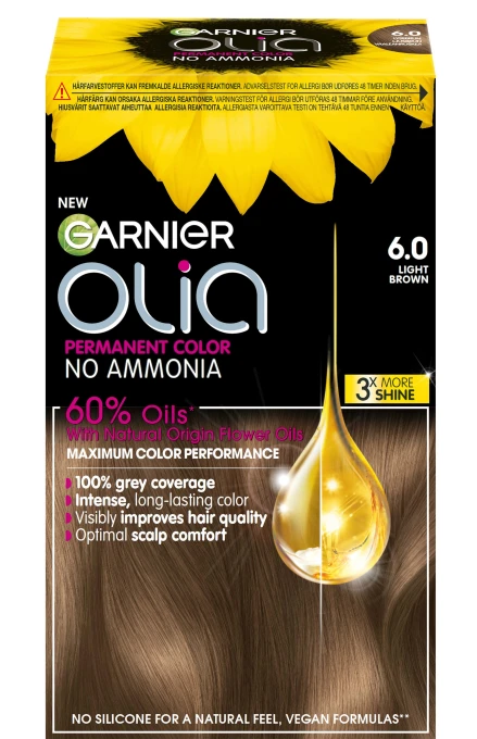 Garnier Olia Permant Hårfärg 1 pack 6.0 Light Brown. Visa bild 1 av 6