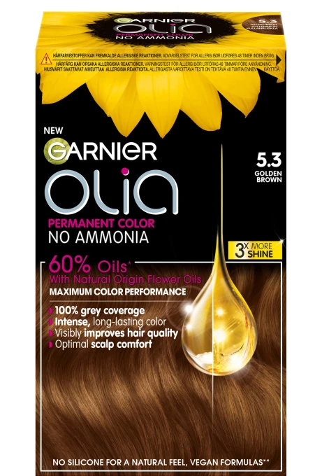 Garnier Olia Permant Hårfärg 1 pack 5.3 Golden Brown. Visa bild 1 av 5