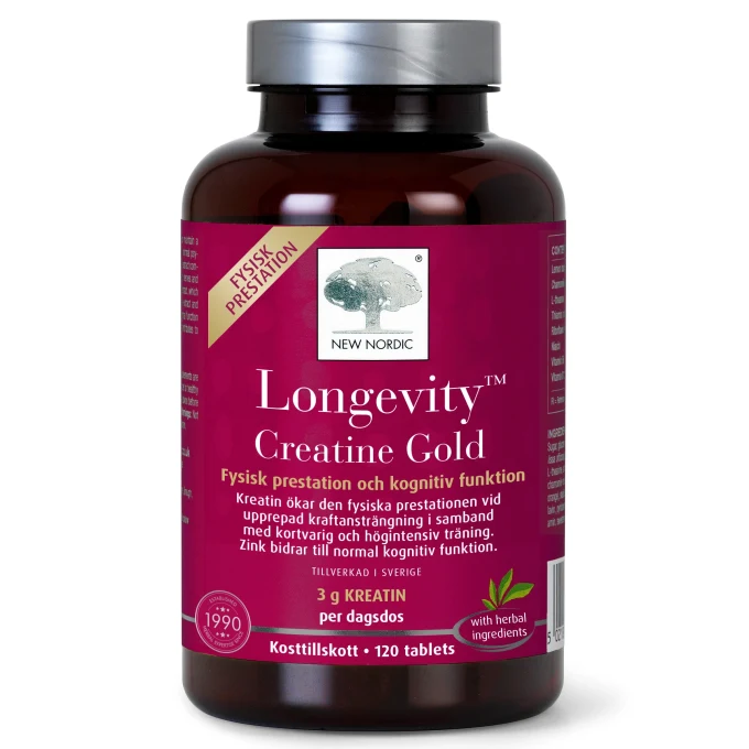 New Nordic Longevity Creatine Gold 120 tabletter. Visa bild 1 av 1