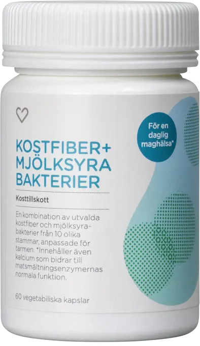 Hjärtats Kostfiber + Mjölksyrabakterier 60 kapslar Hjärtats