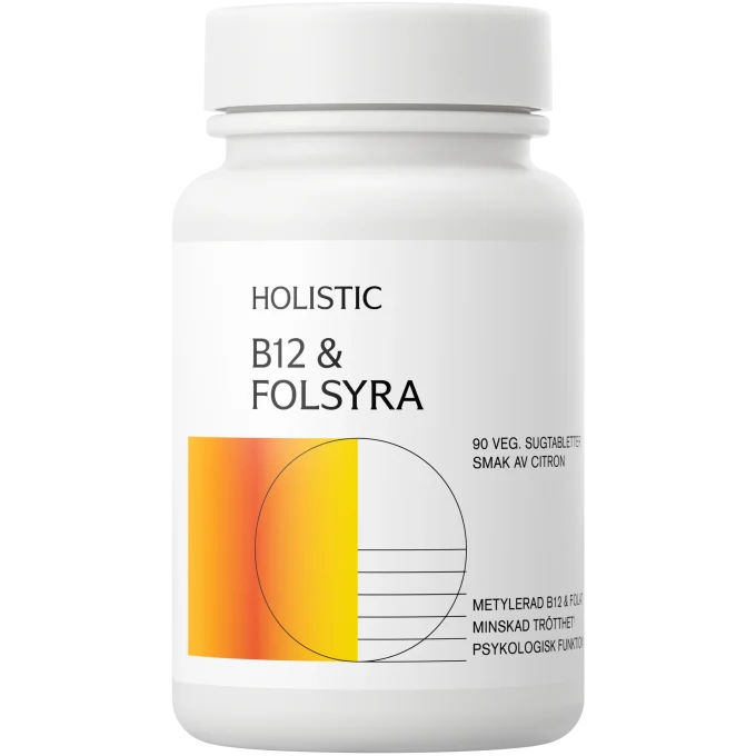 Holistic B12 & Folsyra 90 tabletter. Visa bild 1 av 4