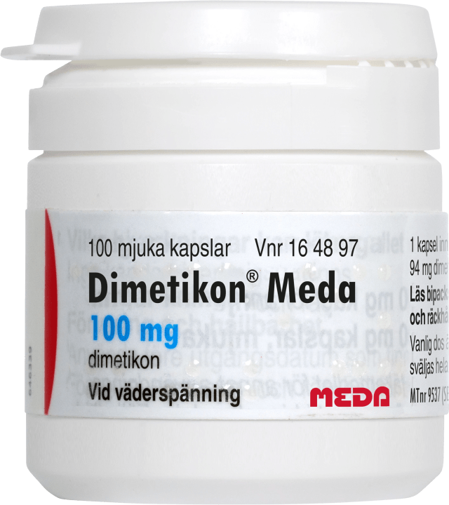 Dimetikon Meda mjuk kapsel 100 mg 100 st Dimetikon meda