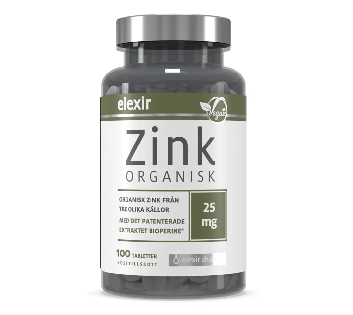 Elexir Organisk Zink 25 mg 100 tabletter Elexir Pharma